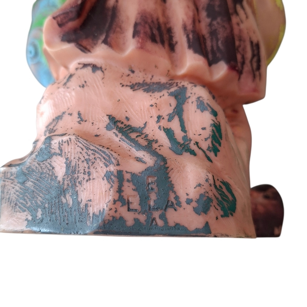 Vintage Resin Garden Gnome Statues Set of 2 Painted Weathered Look Heissner - Picture 10 of 15
